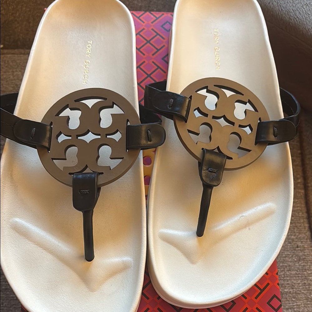 Tory Burch Black and tan  Sandals